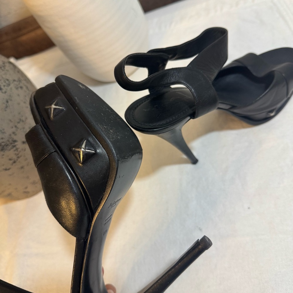 💯 Yves Saint Laurent Black Platform Heels w Straps Preloved ❌ FINAL PRICE - Picture 11 of 16